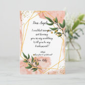 Invitation L'ivoire de cadre d'or moderne sera ma servante d' (Debout devant)