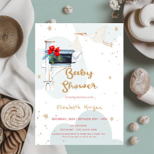 Invitation Livraison de cigogne bébé, Boîte aux lettres des n