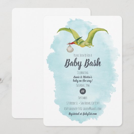 Invitation Livraison Ptérodactyle (Devant / Derrière)