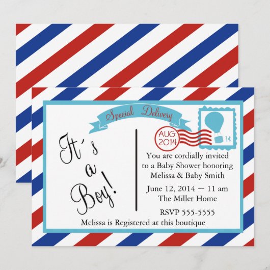 Invitation Livraison spéciale-Boy (Devant / Derrière)