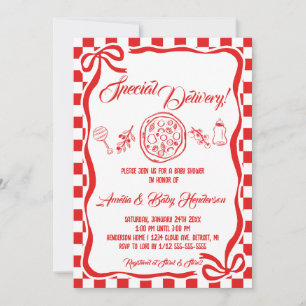 Invitation Livraison Spéciale Italienne Pizza Bébé Show Fanta