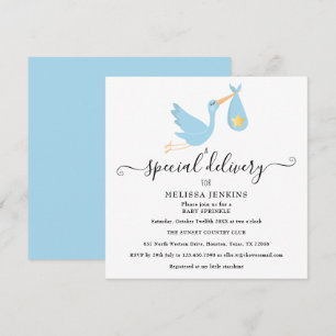 Invitation Livraison spéciale Stork Star Baby Sprinkle Douche