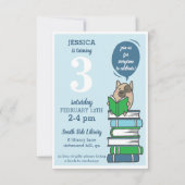 Invitation Livre Anniversaire Bibliothèque de fêtes Lecture I (Devant)