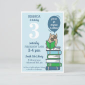 Invitation Livre Anniversaire Bibliothèque de fêtes Lecture I (Debout devant)