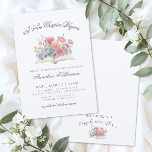 Invitation Livre Aquarelle Élégant Floral Shower de Mariage