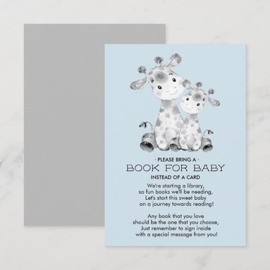 Invitation Livre Baby shower Giraffe pour Baby Card (Devant / Derrière)