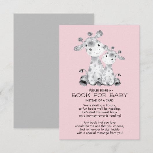 Invitation Livre Baby shower Giraffe pour Baby Card (Devant / Derrière)
