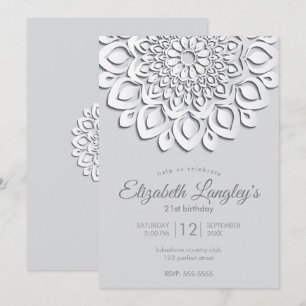 Invitation Livre blanc contemporain Coupe Mandala Anniversair
