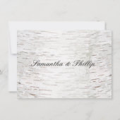 Invitation Livre blanc Mariage de bouleau écorce de bois rust (Dos)