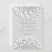 Invitation Livre blanc moderne coupé Mandala Mariage virtuel (Devant)