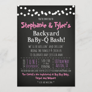 Invitation Livre Carte Fille Baby Shower BaByQ BBQ