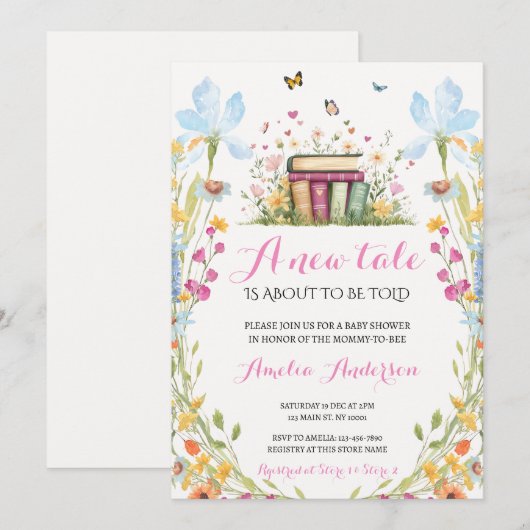 Invitation LIVRE conte de fées floral de conte de fées (Devant / Derrière)