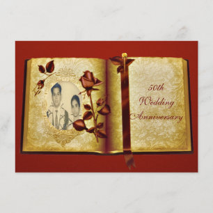 Invitation Livre d'amour Photo de 50e anniversaire de mariage