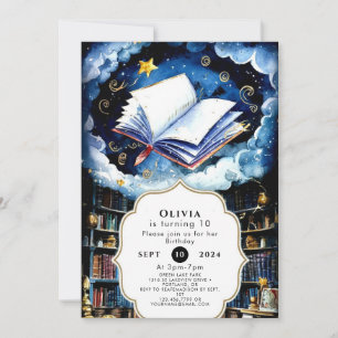 Invitation Livre d'aquarelle Whimsical Enchanted Anniversaire