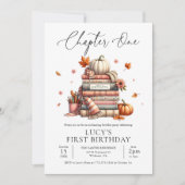Invitation Livre d'automne Premier anniversaire Chapitre Un a (Devant)