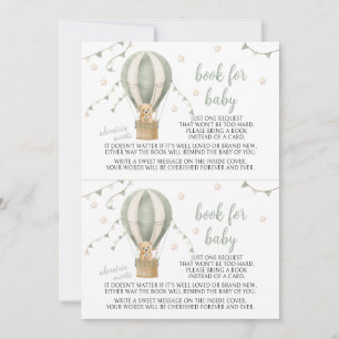 Invitation Livre d'aventure de ballon en peluche vert pour Ba