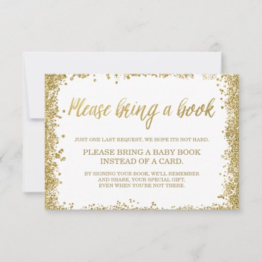 Invitation Livre de Baby shower de Parties scintillant White  (Devant)