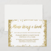 Invitation Livre de Baby shower de Parties scintillant White  (Devant / Derrière)