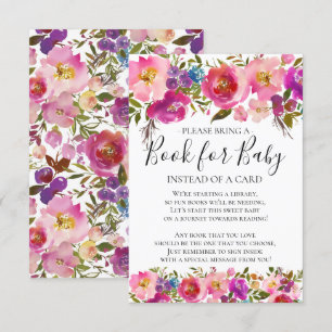 Invitation Livre de Baby shower floral coloré pour bébé