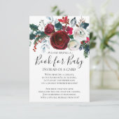 Invitation Livre de Baby shower Floral de fleurs d'hiver pour (Debout devant)