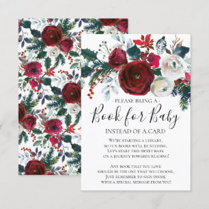 Invitation Livre de Baby shower Floral de fleurs d'hiver pour