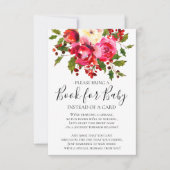 Invitation Livre de Baby shower floral Holly pour bébé (Devant)