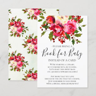 Invitation Livre de Baby shower floral Holly pour bébé