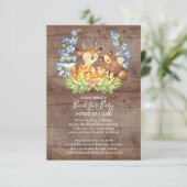 Invitation Livre de Baby shower pour animaux de bois pour la  (Debout devant)