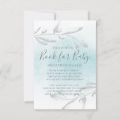 Invitation Livre de Baby shower unique BlueWatercolor pour bé (Devant)