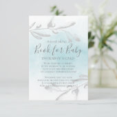 Invitation Livre de Baby shower unique BlueWatercolor pour bé (Debout devant)