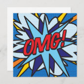 Invitation Livre de bande dessinée rétro OMG (Devant / Derrière)