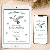 Invitation Livre de Chouette des bois Anniversaire à thème