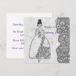 Invitation Livre de coloriage de princesse créative pour un 4