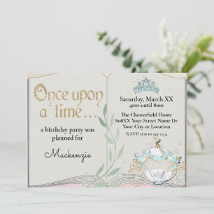 Invitation Livre de conte de fées de Cendrillon mignon
