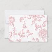 Invitation Livre de fête de thé rose pour la fête prénatale d (Dos)