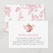 Invitation Livre de fête de thé rose pour la fête prénatale d (Devant / Derrière)