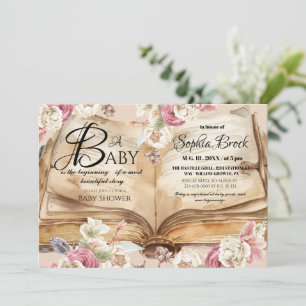 Invitation Livre de Fleurs de Conte de Fées Baby Shower