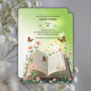 Invitation Livre de Jardin moderne Baby shower Floral