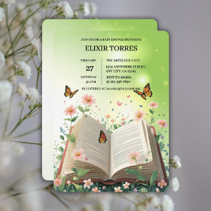 Invitation Livre de Jardin moderne Baby shower Floral