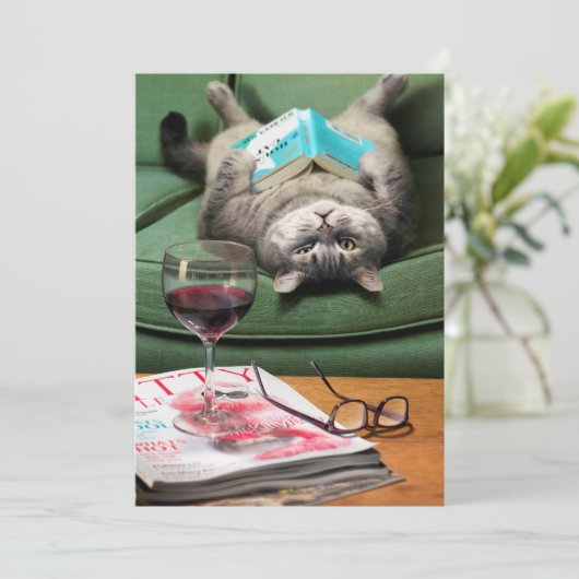 Invitation Livre de lecture des chats vers le bas (Debout devant)