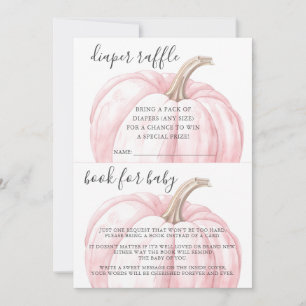 Invitation Livre de tombola de couches Citrouille Rose pour B