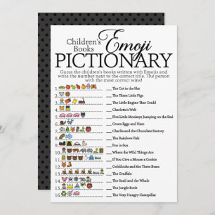 Invitation Livre d'enfants Emoji Pictionary Baby shower jeu