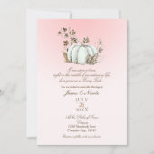 Invitation Livre d'histoire Citrouille rose et blanc Mariage  (Devant)