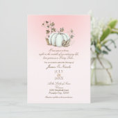 Invitation Livre d'histoire Citrouille rose et blanc Mariage  (Debout devant)