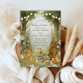 Invitation Livre d'histoire de bois Baby shower d'animaux for