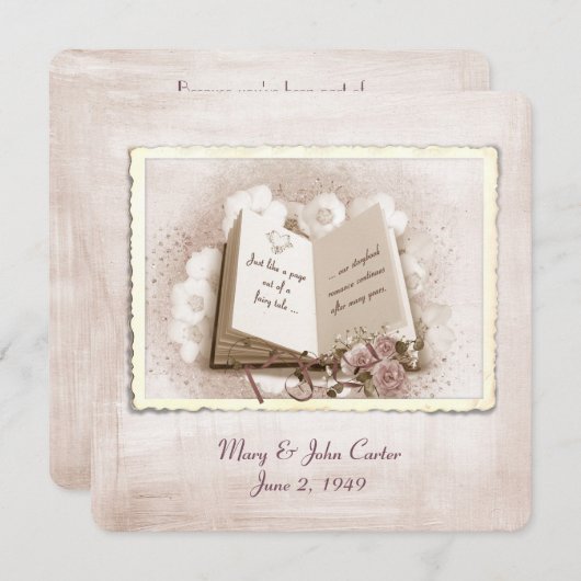 Invitation Livre d'histoire de renouvellement de Vow mariage (Devant / Derrière)