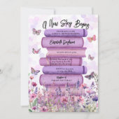 Invitation Livre d'histoire Papillons Fête des mariées Fleur (Devant)