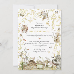 Invitation Livre d'histoires   Baby Shower en Forêt de Bois