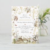 Invitation Livre d'histoires | Baby shower forestier (Debout devant)