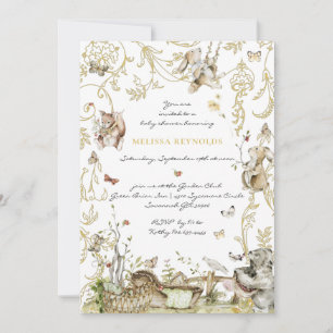 Invitation Livre d'histoires   Baby shower forestier